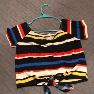 A’Gaci cropped off the shoulder top